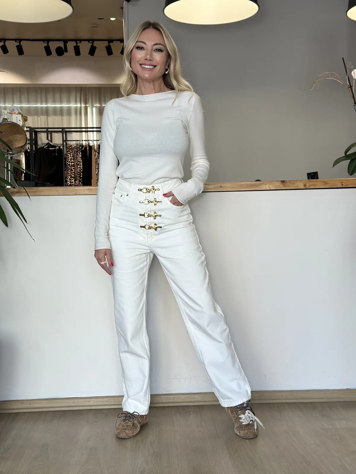 Jenner Gold Düğme Detaylı Pantolon