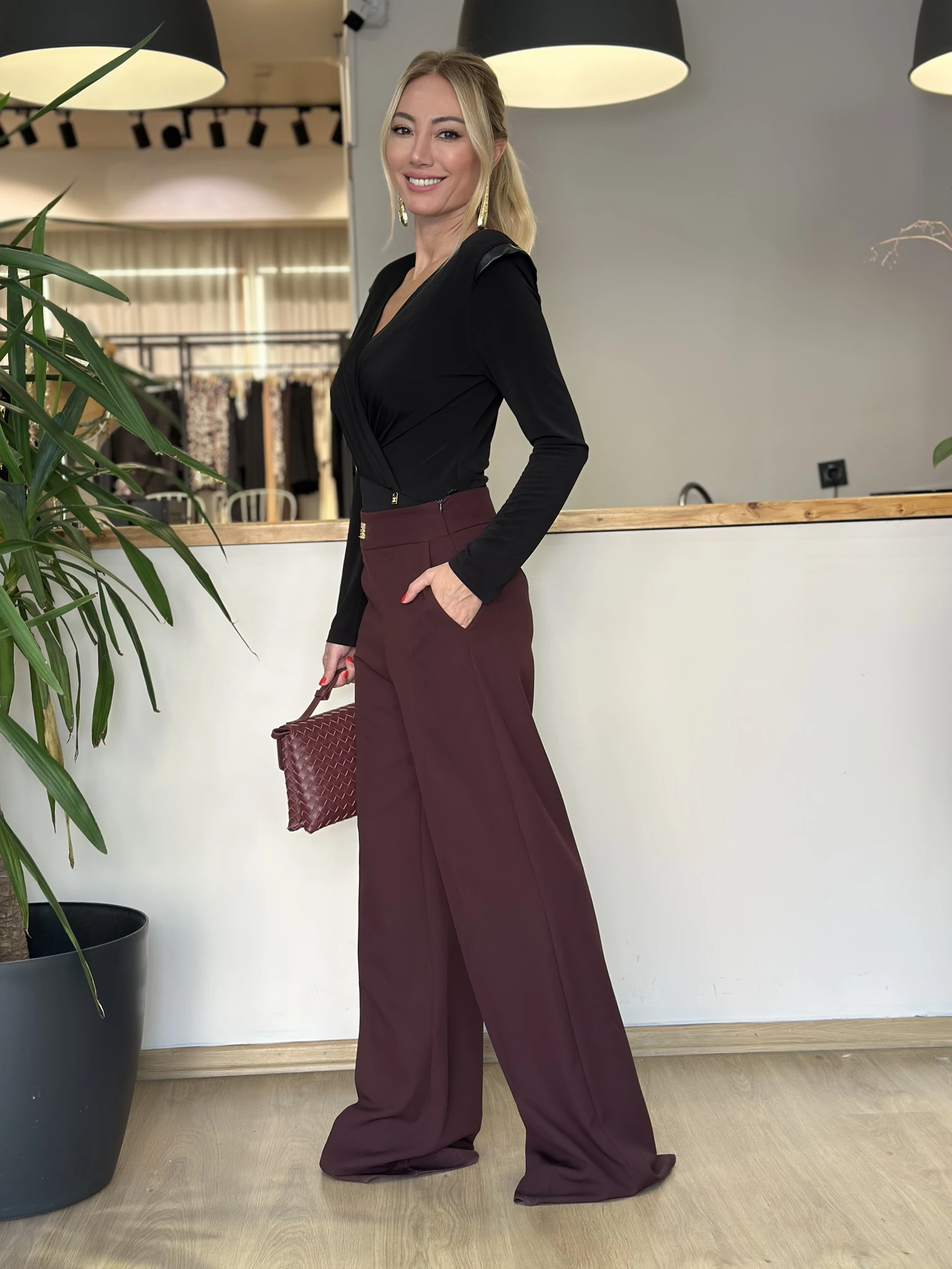 Bordo Palazzo Pantolon - ₺3.959,99 | ASKI BOUTIQUE Balat Bordo Palazzo Pantolon Elbise - Detay Görseli 2 | ASKI BOUTIQUE Balat