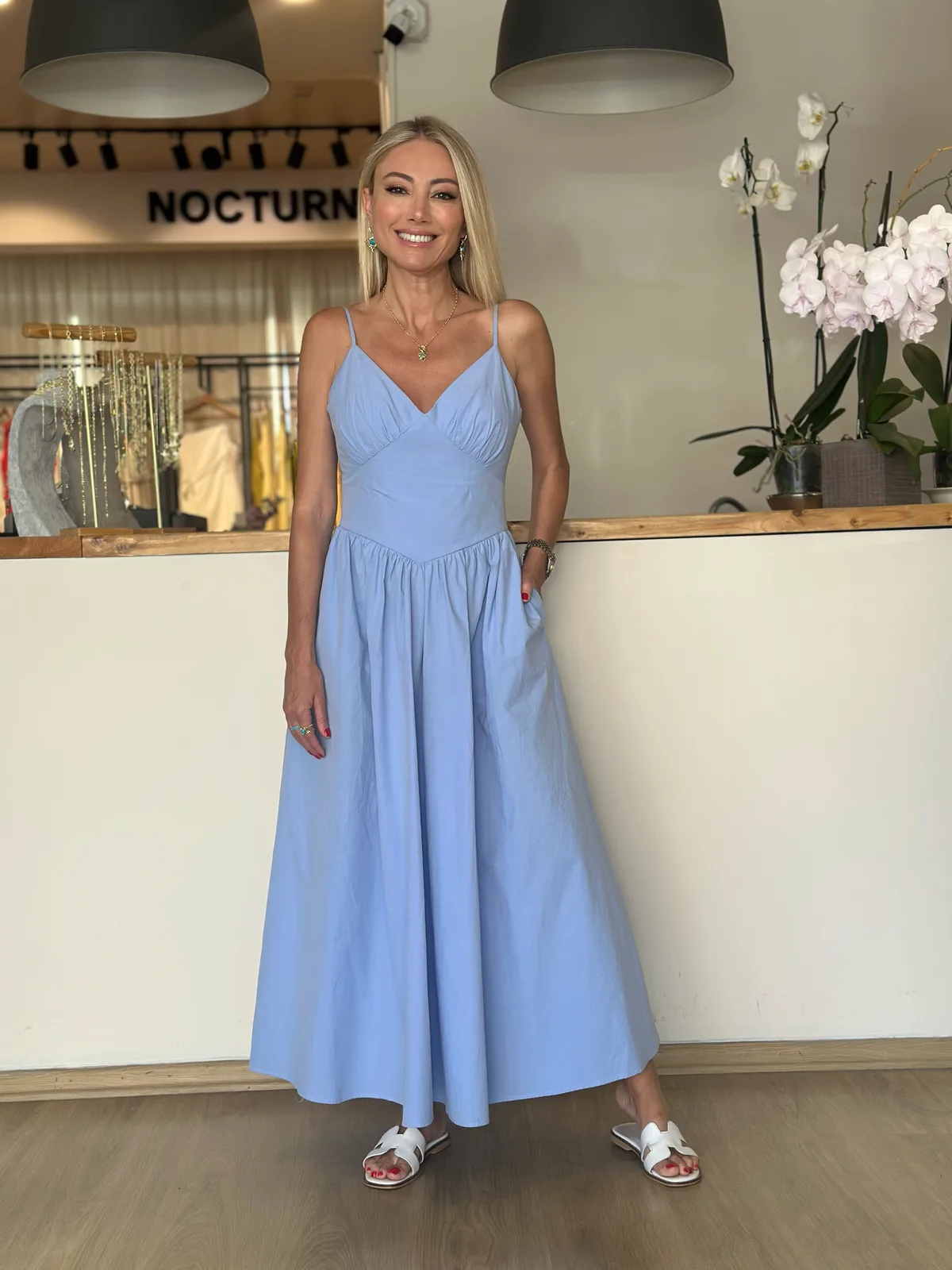 Bebe Mavisi İp Askılı Elbise Askı00212 - ₺1.999,99 | ASKI BOUTIQUE Balat Bebe Mavisi İp Askılı Elbise Askı00212 Elbise | ASKI BOUTIQUE Balat