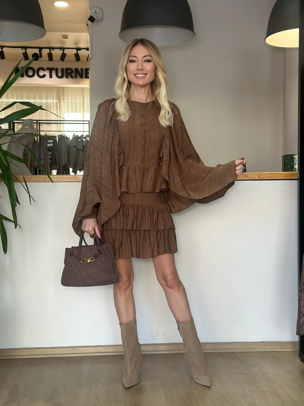 Kahve Modern Etek Askı00110 - ₺860,99 | ASKI BOUTIQUE Balat Kahve Modern Etek Askı00110 Etek - Detay Görseli 3 | ASKI BOUTIQUE Balat