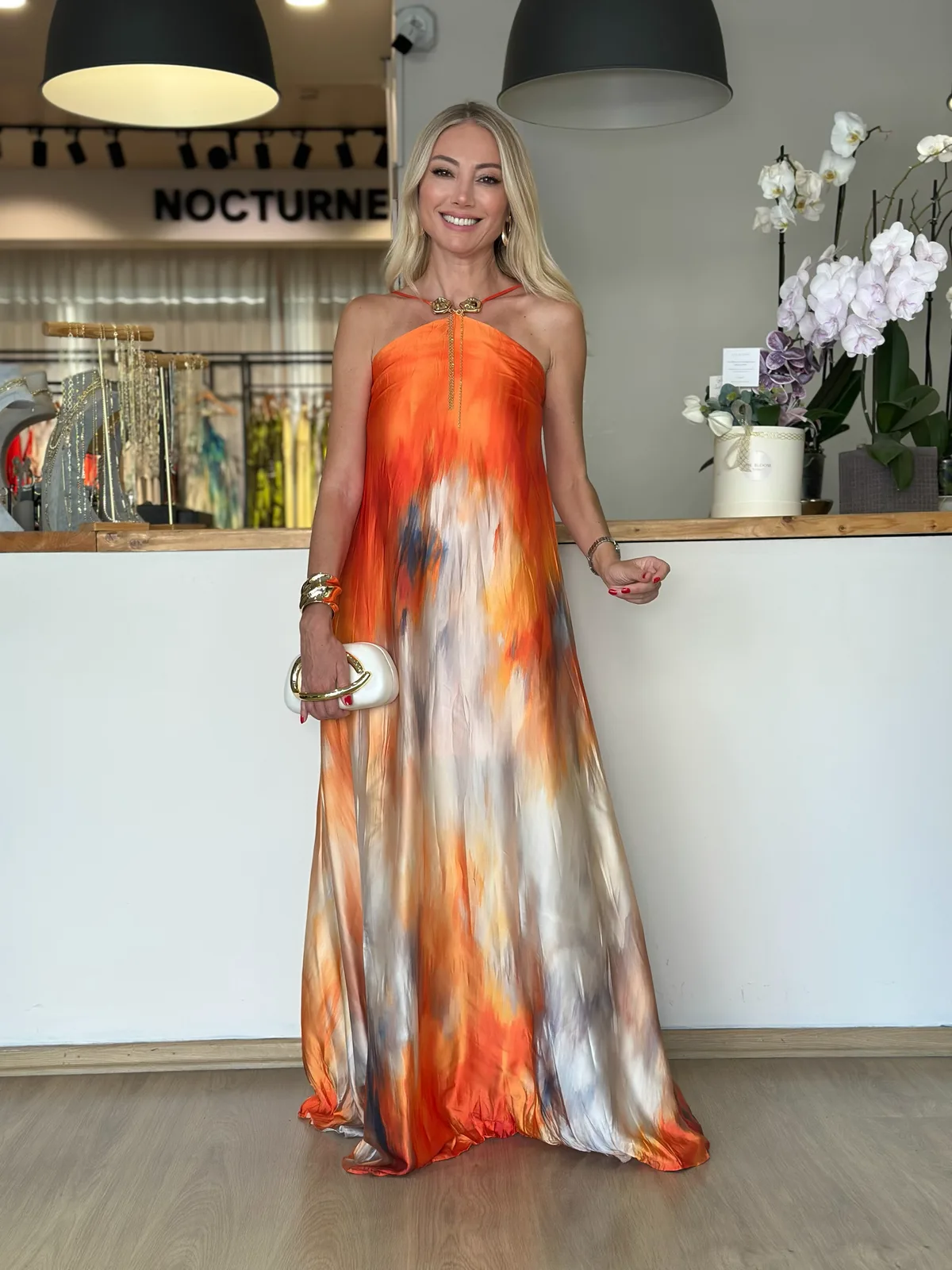 Kolye Detaylı Orange Tasarım Elbise Askı00210 - ₺4.749,99 | ASKI BOUTIQUE Balat Kolye Detaylı Orange Tasarım Elbise Askı00210 Elbise | ASKI BOUTIQUE Balat