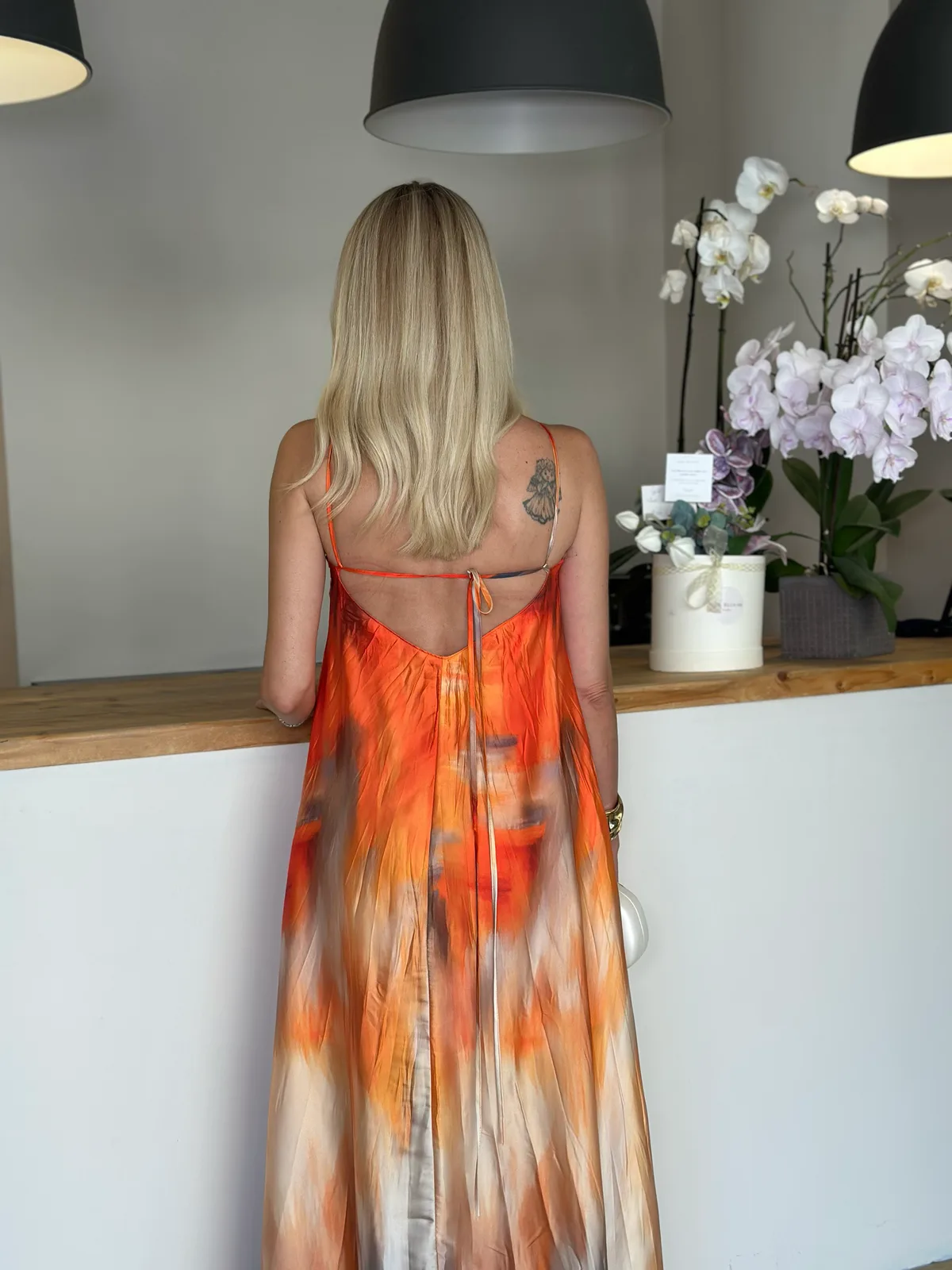 Kolye Detaylı Orange Tasarım Elbise Askı00210 - ₺4.749,99 | ASKI BOUTIQUE Balat Kolye Detaylı Orange Tasarım Elbise Askı00210 Elbise - Detay Görseli 5 | ASKI BOUTIQUE Balat