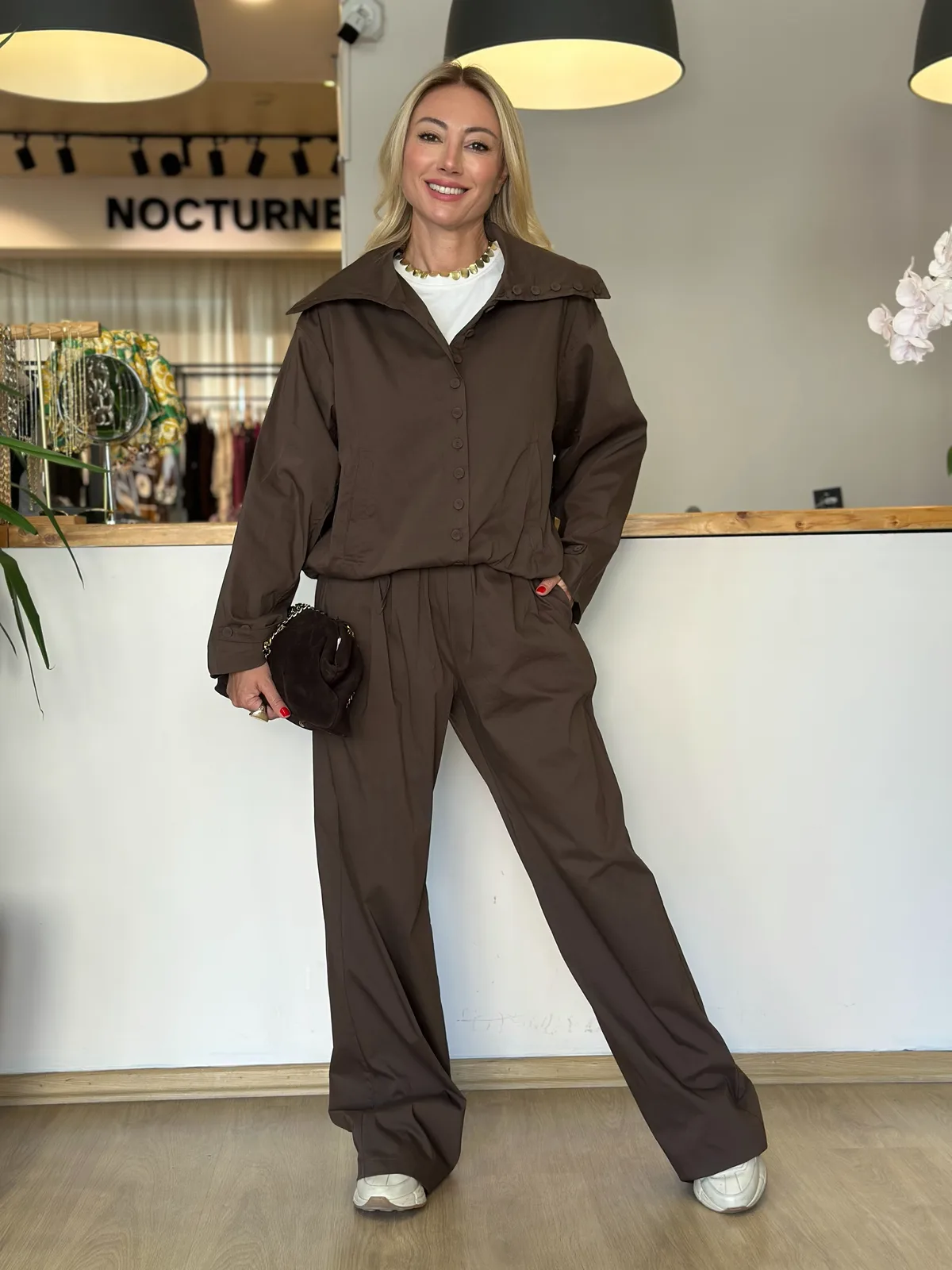 Tensel Kahve Bel Lastikli Pantolon Askı00344 - ₺2.099,99 | ASKI BOUTIQUE Balat Tensel Kahve Bel Lastikli Pantolon Askı00344 Pantolon (Özel Butik Kumaş) - Butik Modeli | ASKI BOUTIQUE Balat